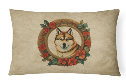 Christmas Flowers Frame Throw Pillow (Design: Akita  2297)
