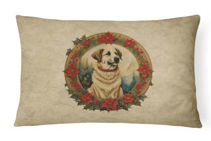 Christmas Flowers Frame Throw Pillow (Design: Anatolian Shepherd Dog  2305)