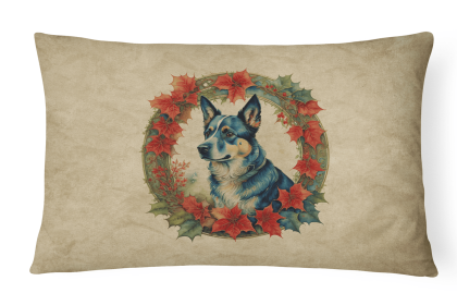 Christmas Flowers Frame Throw Pillow (Design: Australian Cattle Dog  2307)