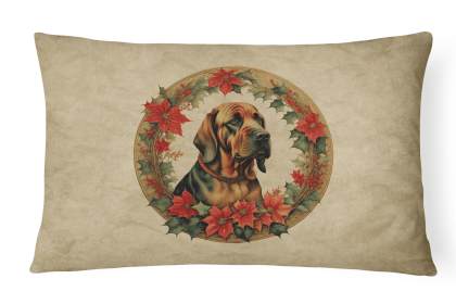 Christmas Flowers Frame Throw Pillow (Design: Bloodhound 2323)
