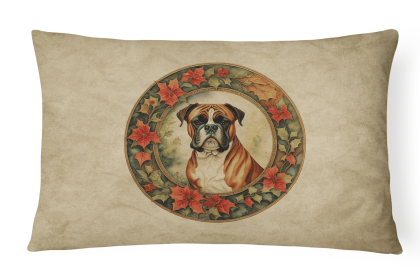 Christmas Flowers Frame Throw Pillow (Design: Boxer 2330)