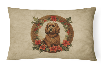 Christmas Flowers Frame Throw Pillow (Design: Briard 2332)