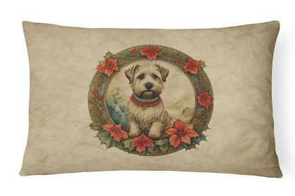 Christmas Flowers Frame Throw Pillow (Design: Glen of Imaal Terrier 2370)