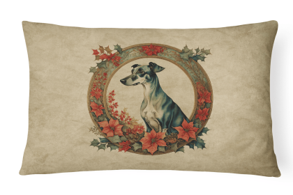 Christmas Flowers Frame Throw Pillow (Design: Greyhound 2374)