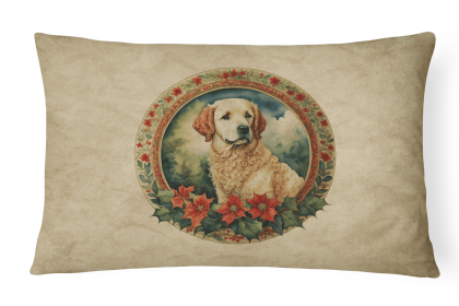 Christmas Flowers Frame Throw Pillow (Design: Kuvasz 2385)