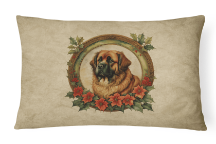 Christmas Flowers Frame Throw Pillow (Design: Leonberger 2391)