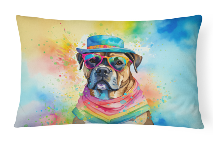 Hippie Dawg Throw Pillow (Dog Breed: Cane Corso 2481)