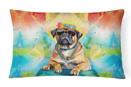 Hippie Dawg Throw Pillow (Dog Breed: Cane Corso 2482)