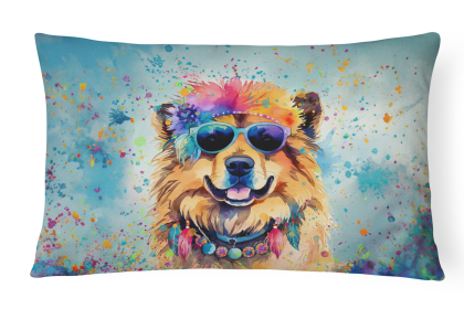 Hippie Dawg Throw Pillow (Dog Breed: Chow Chow 2491)