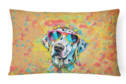Hippie Dawg Throw Pillow (Dog Breed: Dalmatian 2500)