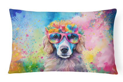 Hippie Dawg Throw Pillow (Dog Breed: Poodle 2542)