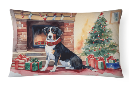 Cozy Christmas Throw Pillow (Design: Appenzeller Sennenhund 2597)