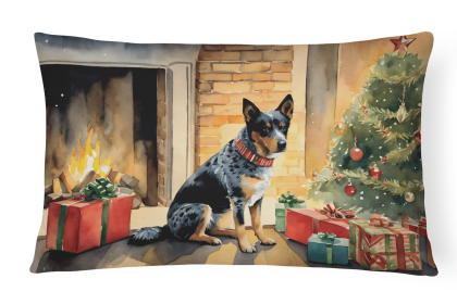 Cozy Christmas Throw Pillow (Design: Australian Cattle Dog 2598)