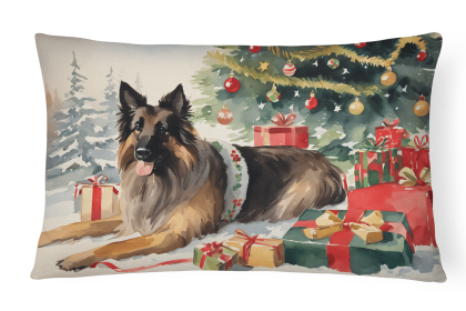 Cozy Christmas Throw Pillow (Design: Belgian Tervuren 2609)