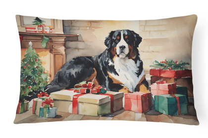 Cozy Christmas Throw Pillow (Design: Bernese Mountain Dog 2610)