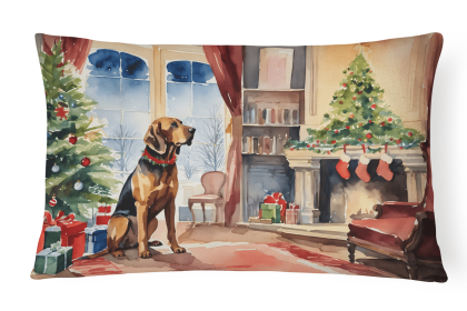 Cozy Christmas Throw Pillow (Design: Bloodhound 2614)