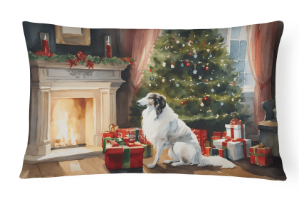 Cozy Christmas Throw Pillow (Design: Borzoi 2617)