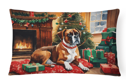 Cozy Christmas Throw Pillow (Design: Boxer 2621)