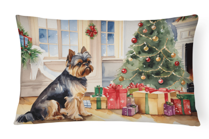 Cozy Christmas Throw Pillow (Design: Brussels Griffon 2623)