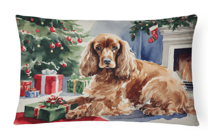 Cozy Christmas Throw Pillow (Design: Cocker Spaniel 2635)
