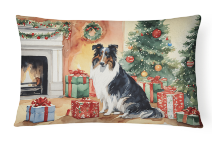 Cozy Christmas Throw Pillow (Design: Collie 2636)