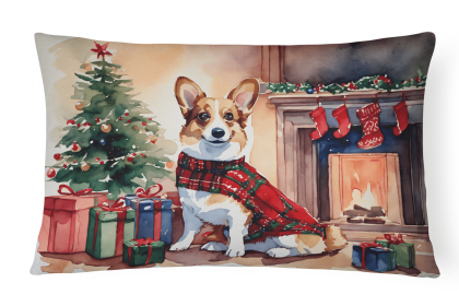 Cozy Christmas Throw Pillow (Design: Corgi 2637)