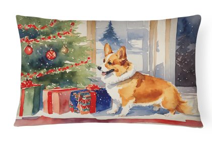 Cozy Christmas Throw Pillow (Design: Corgi 2638)