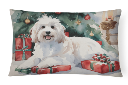 Cozy Christmas Throw Pillow (Design: Coton De Tulear 2639)