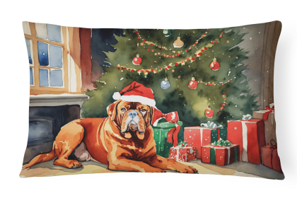 Cozy Christmas Throw Pillow (Design: Dogue de Bordeaux 2648)