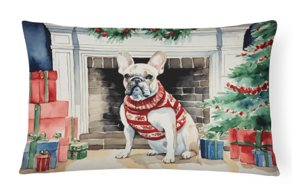 Cozy Christmas Throw Pillow (Design: French Bulldog 2660)