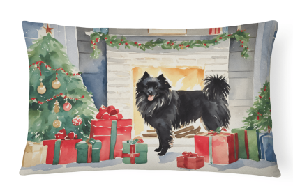 Cozy Christmas Throw Pillow (Design: German Spitz 2664)