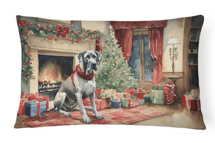 Cozy Christmas Throw Pillow (Design: Great Dane 2670)