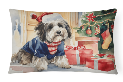 Cozy Christmas Throw Pillow (Design: Havanese 2674)