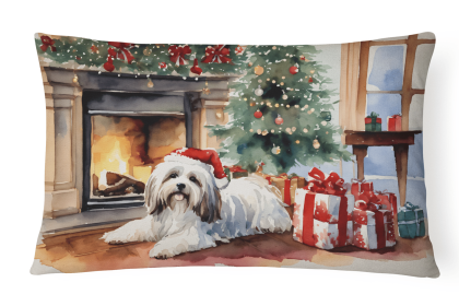 Cozy Christmas Throw Pillow (Design: Havanese 2675)