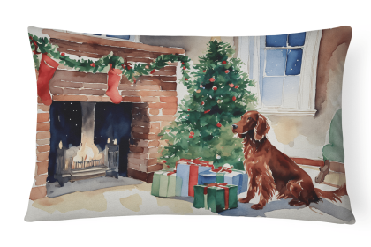 Cozy Christmas Throw Pillow (Design: Irish Setter 2677)