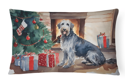 Cozy Christmas Throw Pillow (Design: Irish Wolfhound 2679)