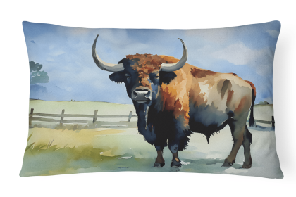 Watercolor Wildlife Throw Pillow (Design: American Bison 2874)