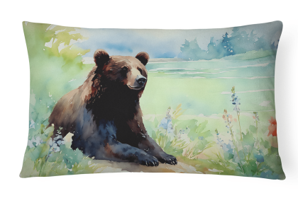 Watercolor Wildlife Throw Pillow (Design: American Black Bear 2875)