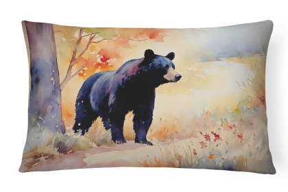Watercolor Wildlife Throw Pillow (Design: American Black Bear 2876)