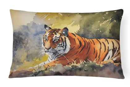 Watercolor Wildlife Throw Pillow (Design: Bengal Tiger 2879)