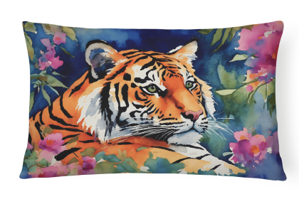 Watercolor Wildlife Throw Pillow (Design: Bengal Tiger 2880)
