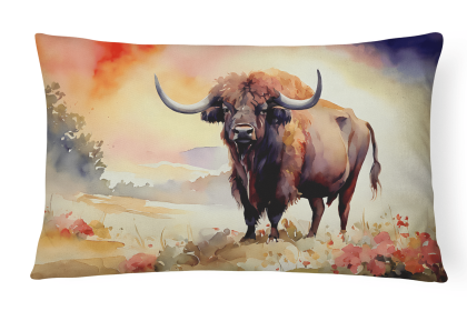 Watercolor Wildlife Throw Pillow (Design: Buffalo 2883)