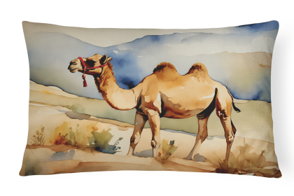 Watercolor Wildlife Throw Pillow (Design: Camel 2886)