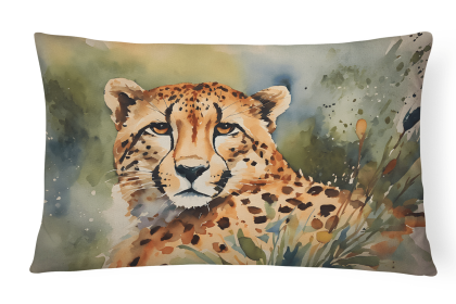 Watercolor Wildlife Throw Pillow (Design: Cheetah 2887)