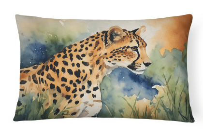 Watercolor Wildlife Throw Pillow (Design: Cheetah 2888)