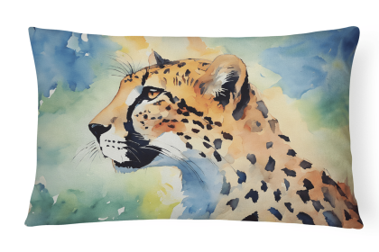 Watercolor Wildlife Throw Pillow (Design: Cheetah 2889)