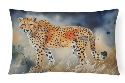Watercolor Wildlife Throw Pillow (Design: Cheetah 2890)