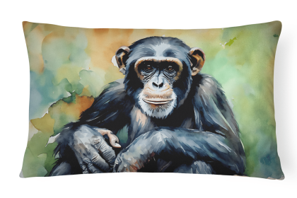 Watercolor Wildlife Throw Pillow (Design: Chimpanzee 2894)