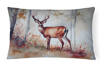 Watercolor Wildlife Throw Pillow (Design: Deer 2900)