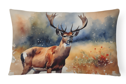 Watercolor Wildlife Throw Pillow (Design: Deer 2901)